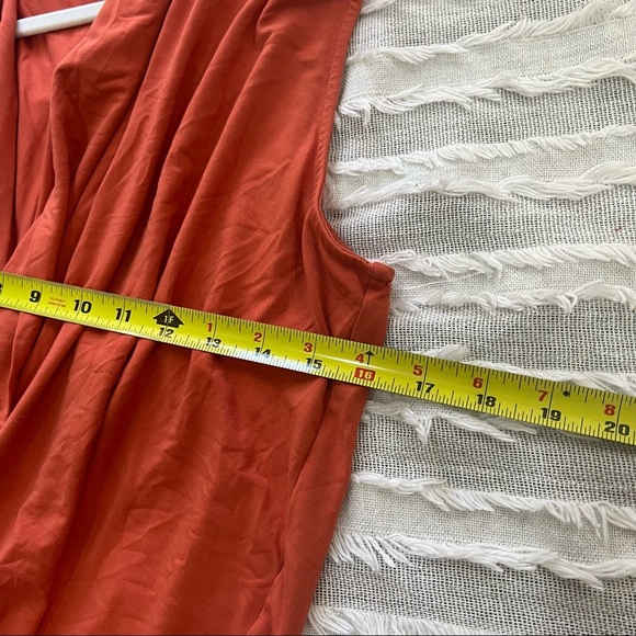 Les Lunes Stella Wrap Sleeveless Bamboo Belted Jumpsuit Orange Braun Sz L/XL EUC - Picture 6 of 8